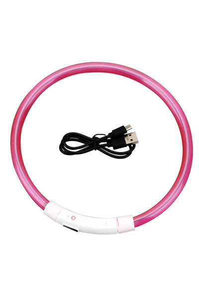 Choice9 S(35CM) Pink Led Dog Collar Luminous Usb Cat Dog Collar 3 Modes Led L...