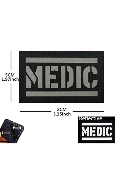 Choice20 07-MEDIC رمادي أسود، نجمة إنقاذ الطوارئ، صليب طبي، مسعف، MED، عاكس ل...