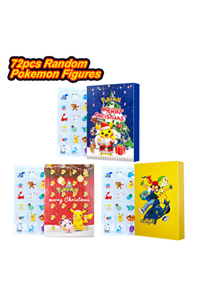 Choice9 بانداي 72 قطعة مع صندوق هدايا تقويم مجيء شخصيات بوكيمون، دمية بيكاتشو...