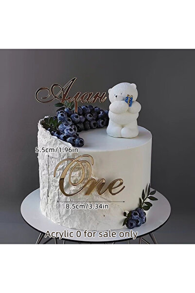 Choice39 1PC A1 Acrylic Boy Girl Baby One Happy Birthday Cake Toppers Gold Ba...