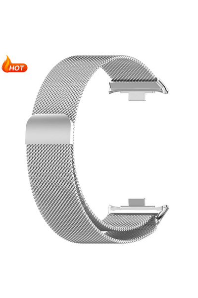 Choice1 حمالة معدنية فضي لسوار Mi Band 8 و 9 Pro، سوار معصم مغناطيسي ذكي من ا...