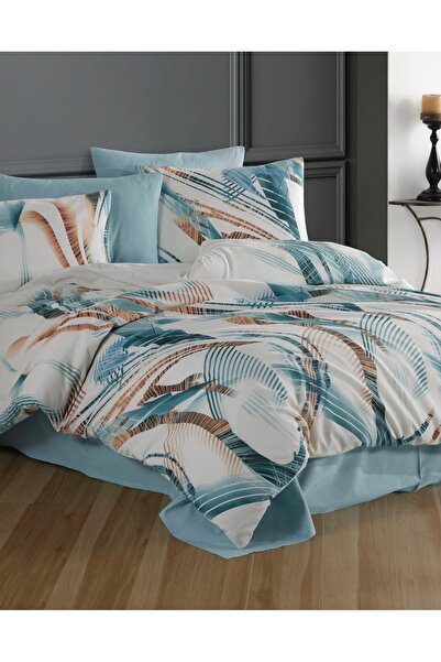 NazeninHome Dream Ranforce Cotton Duvet Cover Set with Elastic Sheets Double ...