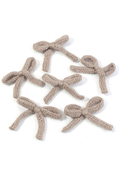 Choice1 5x7cm 6pcs Light Brown 6pcs/lot Knitted Bows 5X7cm Cute Plush Cotton ...