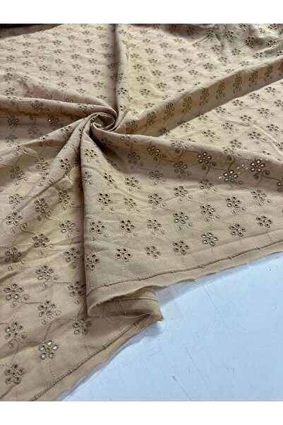 Kumaş sever 100% Pure Cotton Floral Embroidered Brode Fisto Fabric - Width 15...