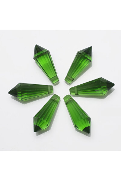 Choice15 grass green 20Pcs/Lot 8x20mm Long Bicone Shape Glass Drop Beads Crys...