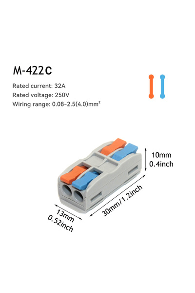Choice3 50 PCS M-422C 10/50pcs Wire Connector Spliceable Hard Wire Direct Ins...