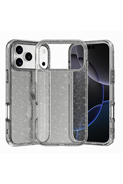 Choice iPhone 16 Pro Max Glitter Black Luxury Glitter Transparent Case For iP...