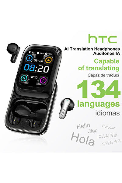 Choice1 black AI HTC NE48 Slider Headphones Wireless with a Colorful HD Displ...