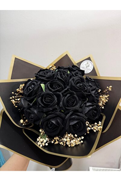 Kamira 🖤 KARA SEVDA Gül Buketi – Gold Detaylı Lüks Tasarım | Özel Gün Hediyesi