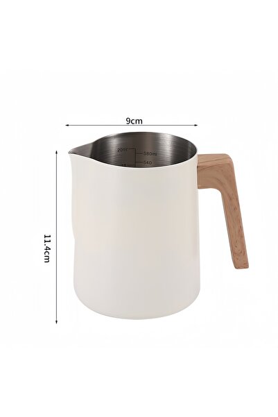 choice2 600ml Beige Coffee Milk Frothing Pitcher Jug 304 Stainless Steel Prec...