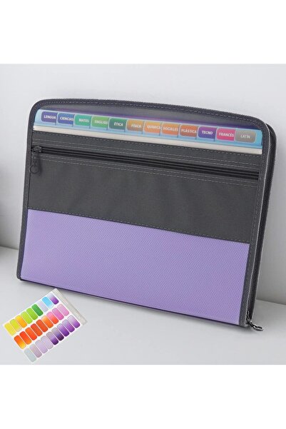 choice2 Purple Accordion File Organizer with Safe Zipper, 13 Pket Expanding F...