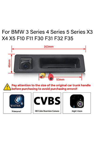 Choice1 كاميرا خلفية للسيارة 12 فولت BM-L-10Y مثبتة على مقبض صندوق السيارة لس...