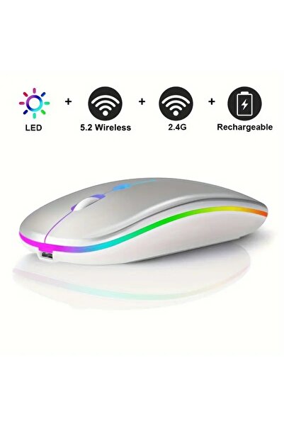 choice2 ماوس لاسلكي فضي اللون، متوافق مع تقنية البلوتوث، يدعم وضعين للتردد 2....