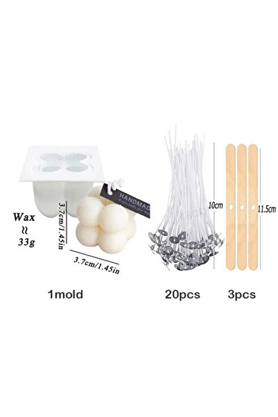 Choice17 مجموعة قوالب سيليكون ثلاثية الأبعاد لصنع الشموع على شكل مكعبات فقاعا...