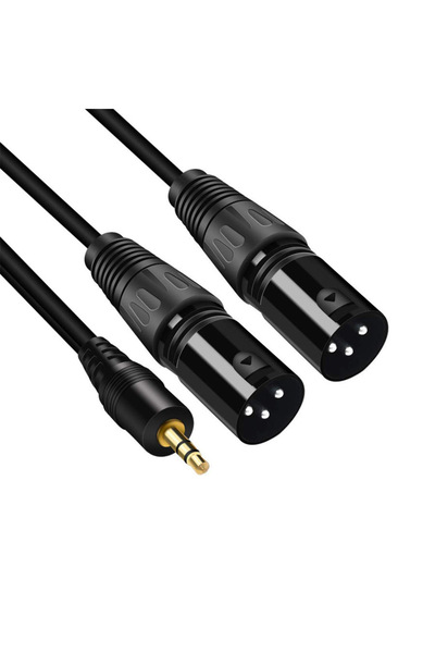 Choice3 1m 3.5mm to 2XLR Male 3.5 mm Jack to XLR Audio Cable TRS Stereo Male ...