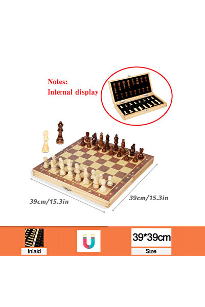 Choice1 طقم شطرنج خشبي مغناطيسي كبير قابل للطي، لوحة لعب من اللباد، 29 سم/34 ...