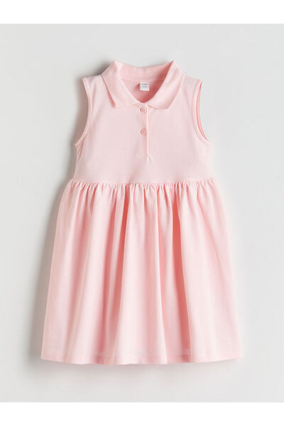 LC Waikiki Nevavm Shirt Collar Girl's Dress with Difference