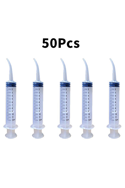 Choice3 50 قطعة - محاقن تنظيف الأسنان البلاستيكية للاستخدام مرة واحدة على شكل...