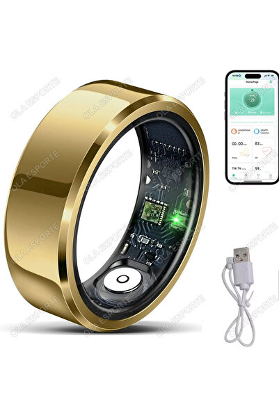 Choice16 10 كابل ذهبي 2025 خاتم ذكي لمراقبة ضغط الدم ومعدل ضربات القلب والنوم...