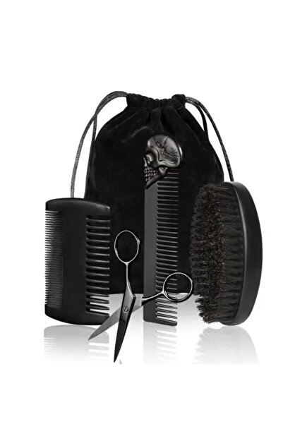 Choice4 5PC E Boar Bristle Wood Beard Brush Kits With Gift Bag Professional S...