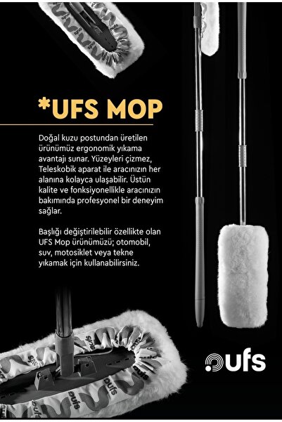 CarAda Ufs Teleskopik Saplı Kuzu Postu Araç Yıkama Mop