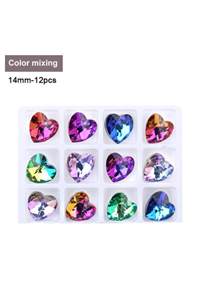 Choice10 Heart-Mixed Multicolor Heart Pendant Glass Butterfly Beads Crystal S...