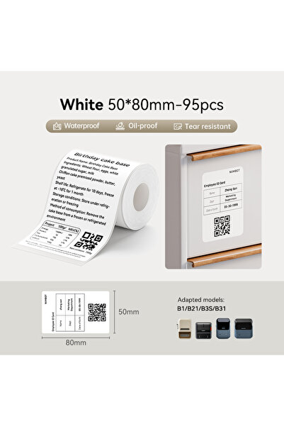 Choice1 White 5080 Niimbot Thermal Label 20-50mm Width Round/White/Color Adhe...