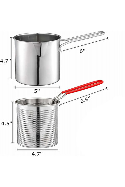 Choice مقلاة كهربائية فضية للقلي العميق مع مصفاة، مقلاة تمبورا من الفولاذ الم...