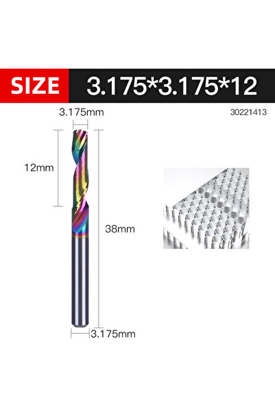 Choice8 30221413 HUHAO 3.175 4 6 8mm قاطع طرفي مفرد الشفرة HRC70 ألومنيوم حلز...