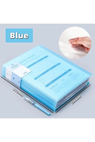 choice2 قطعة واحدة - أزرق - 20 صفحة A4، مجلد شفاف كبير السعة، تخزين ورق، إدار...