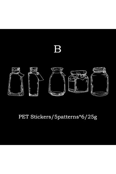 Choice3 B 30 قطعة/عبوة ملصقات شفافة لزجاجات PET، مثالية لأعمال السكرابوكينغ ا...