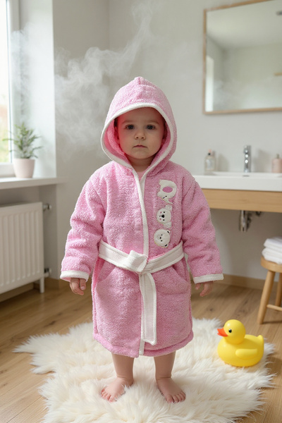 balbeybi 100% Cotton Baby and Kids Figure Embroidered Bathrobe with Hood, Ult...