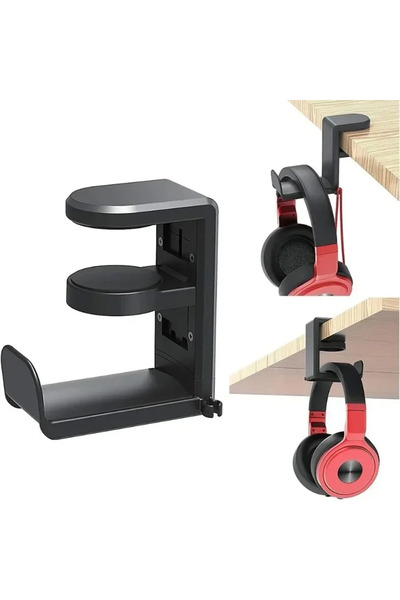 choice2 حامل سماعات ألعاب قابل للتعديل والدوران 360 درجة من VIKEFON، أسود الل...