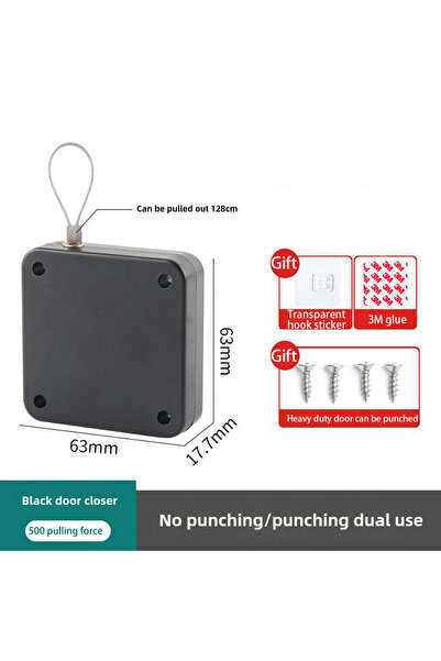 Choice4 500 غرام - أسود/أبيض، جهاز إغلاق باب أوتوماتيكي بمستشعر، مزود برباط س...