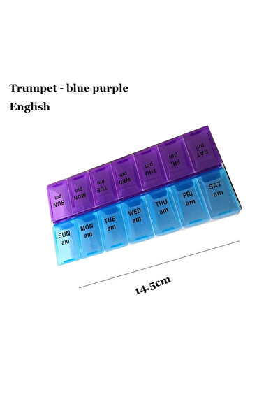 Choice3 منظم حبوب أسبوعي من ترومبيت - بنفسجي، سهل التعبئة والفتح، مناسب لوجبت...