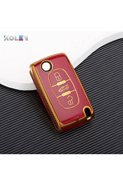 Choice4 غطاء حماية أحمر اللون من مادة TPU لمفتاح السيارة عن بعد بثلاثة أزرار،...