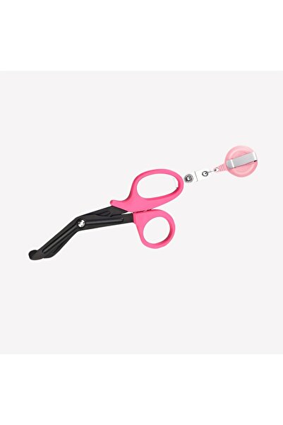 Choice1 طقم وردي مكون من قطعتين، مقص تمريض مع بكرة شارة قابلة للسحب، وحزام أم...