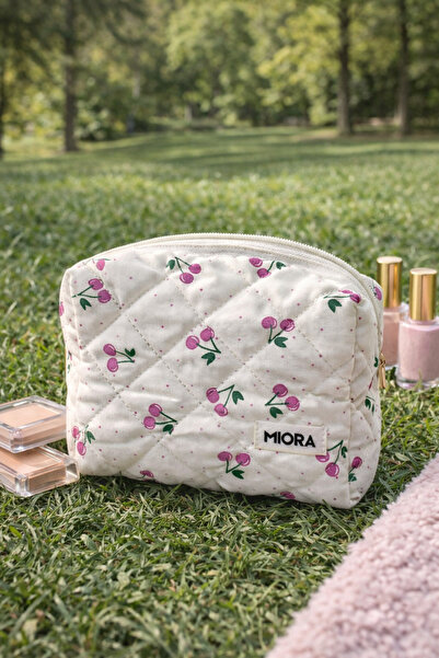 MIORA BAG Küçük Kiraz Desenli Ped ve Makyaj Çantası