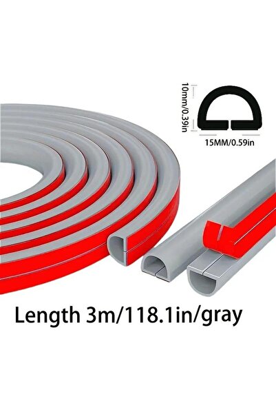 Choice1 B-Grey 1PC 3M Arc Anti-extrusion Floor Cord Cover Self-Adhesive Power...