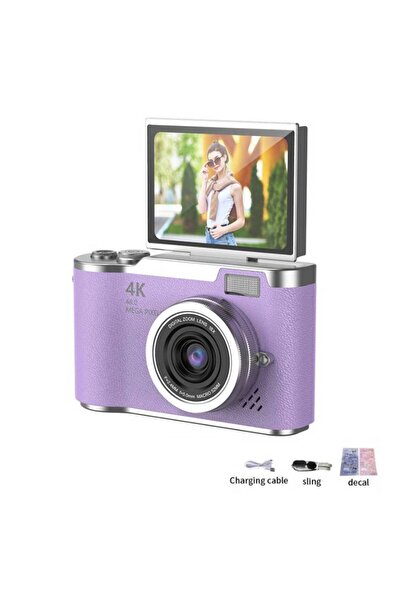 Choice1 كاميرا رقمية أرجوانية اللون بدقة 4K بدون بطاقة ذاكرة، مزودة بفلاتر تج...