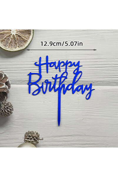 Choice25 H4 Rose Gold Happy Birthday Cake Topper Acrylic Letter Cupcake Toppe...