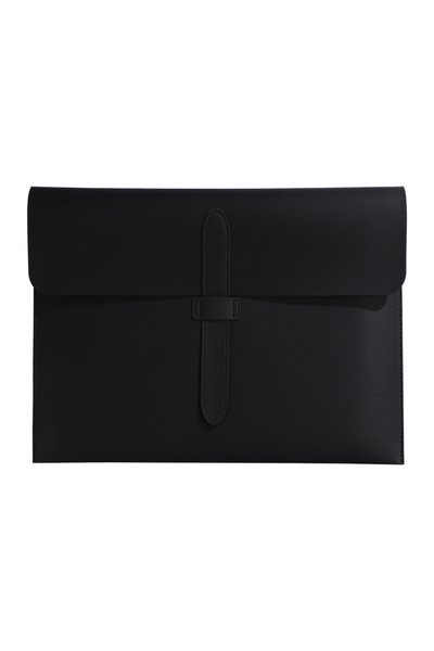 Choice3 حقيبة جلد سميكة سوداء مقاس A4، حافظة A4، حقيبة معلومات أعمال، لوازم م...