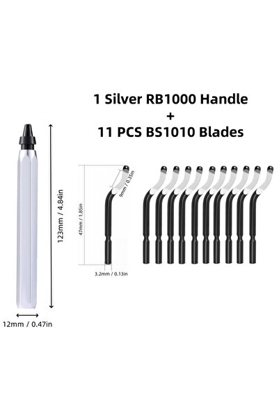 Choice3 مجموعة أدوات إزالة النتوءات الفضية BS1010 مع 11 شفرة دوارة من الفولاذ...