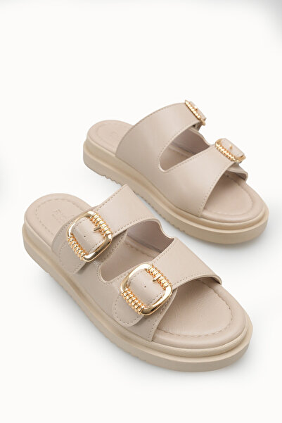 Riccon Papuci de damă Mira Amara cu cataramă dublă 00120403 Bej