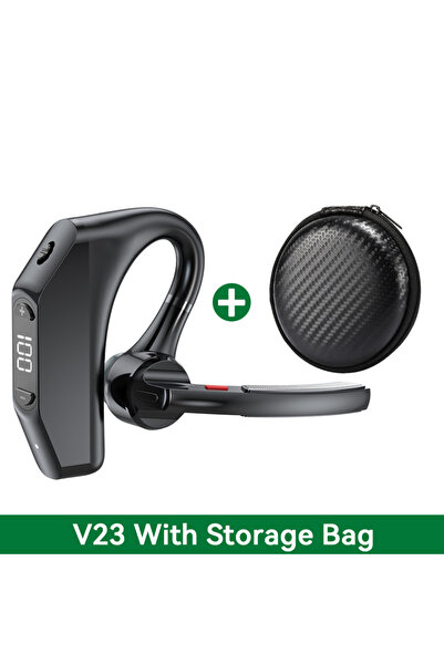 Choice6 V23 Black With Bag Business Wireless Earphone LED Display Ear Univers...