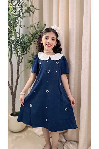 gmax فستان بناتي مزين بفصوص لامعة