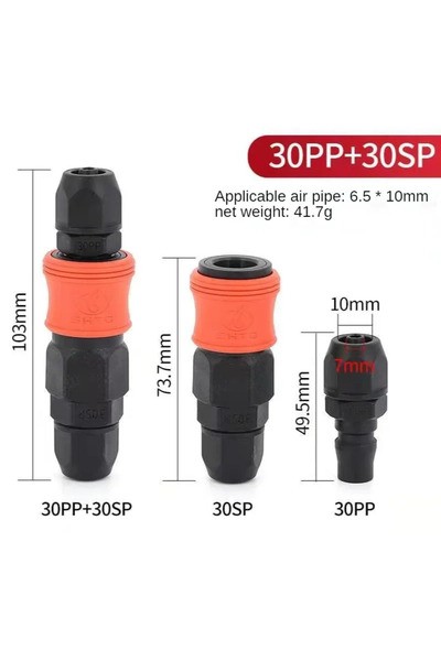 Choice9 30PP and 30SP Plastic Steel Self-lking Pneumatic Fittings Air Compres...