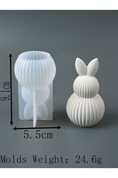 choice2 001 Easter Series Silicone Mold 3D Striped Egg Straight Ear Rabbit Go...