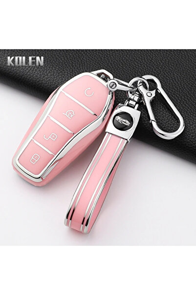 choice2 غطاء مفتاح سيارة من مادة TPU بتصميم دولفين أنيق، لون وردي فاتح، مناسب...