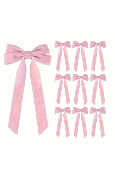 Choice1 21 سم وردي، 10 فيونكات مخمل حمراء لشجرة عيد الميلاد - فيونكات هدايا ا...